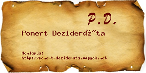 Ponert Dezideráta névjegykártya